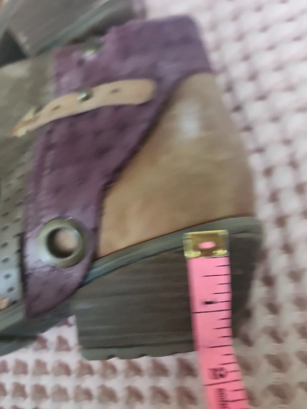 Wandapanda Women's Brown & Purple Leather Ankle Boots Cottagecore Festival